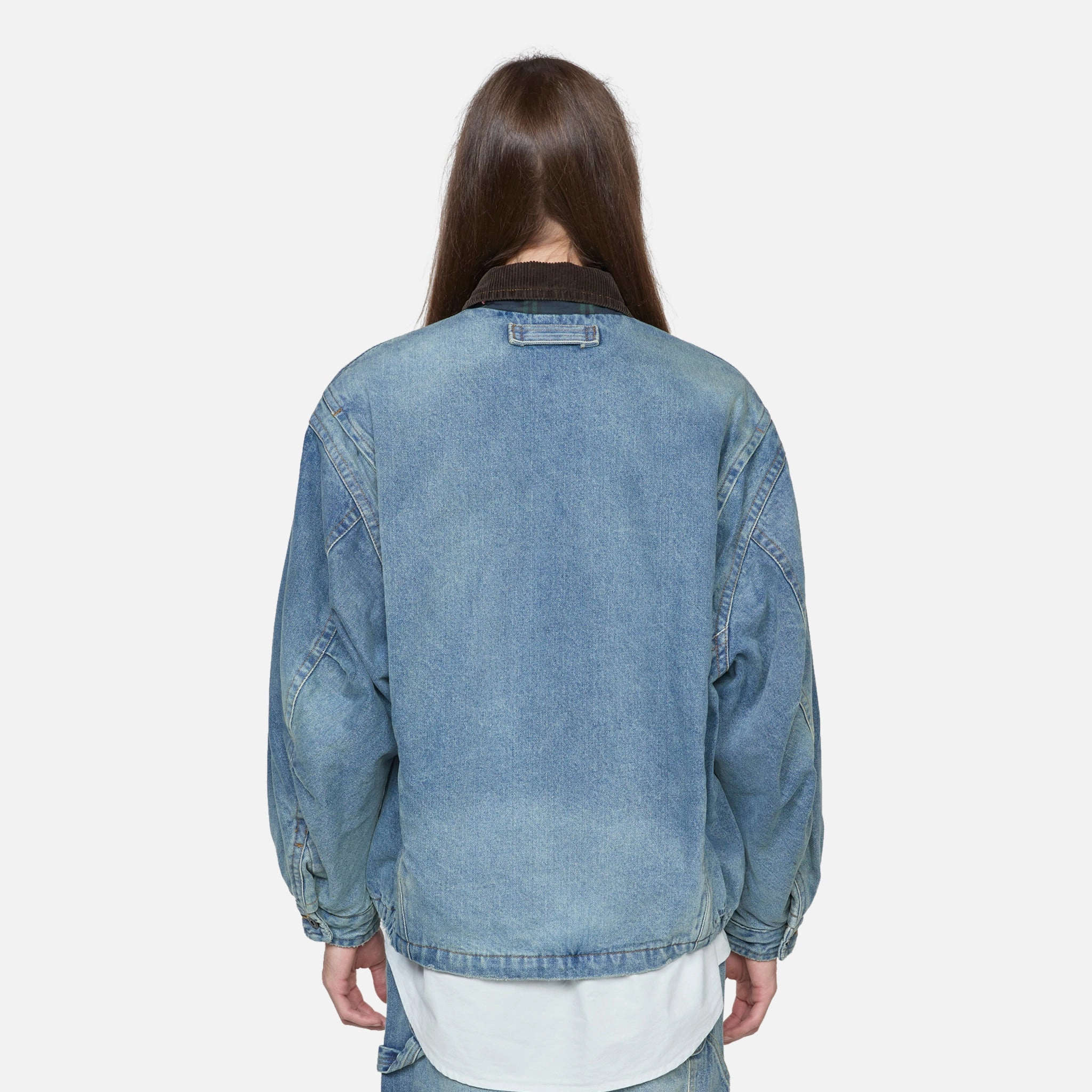 Washed Denim Padded Blouson Indigo