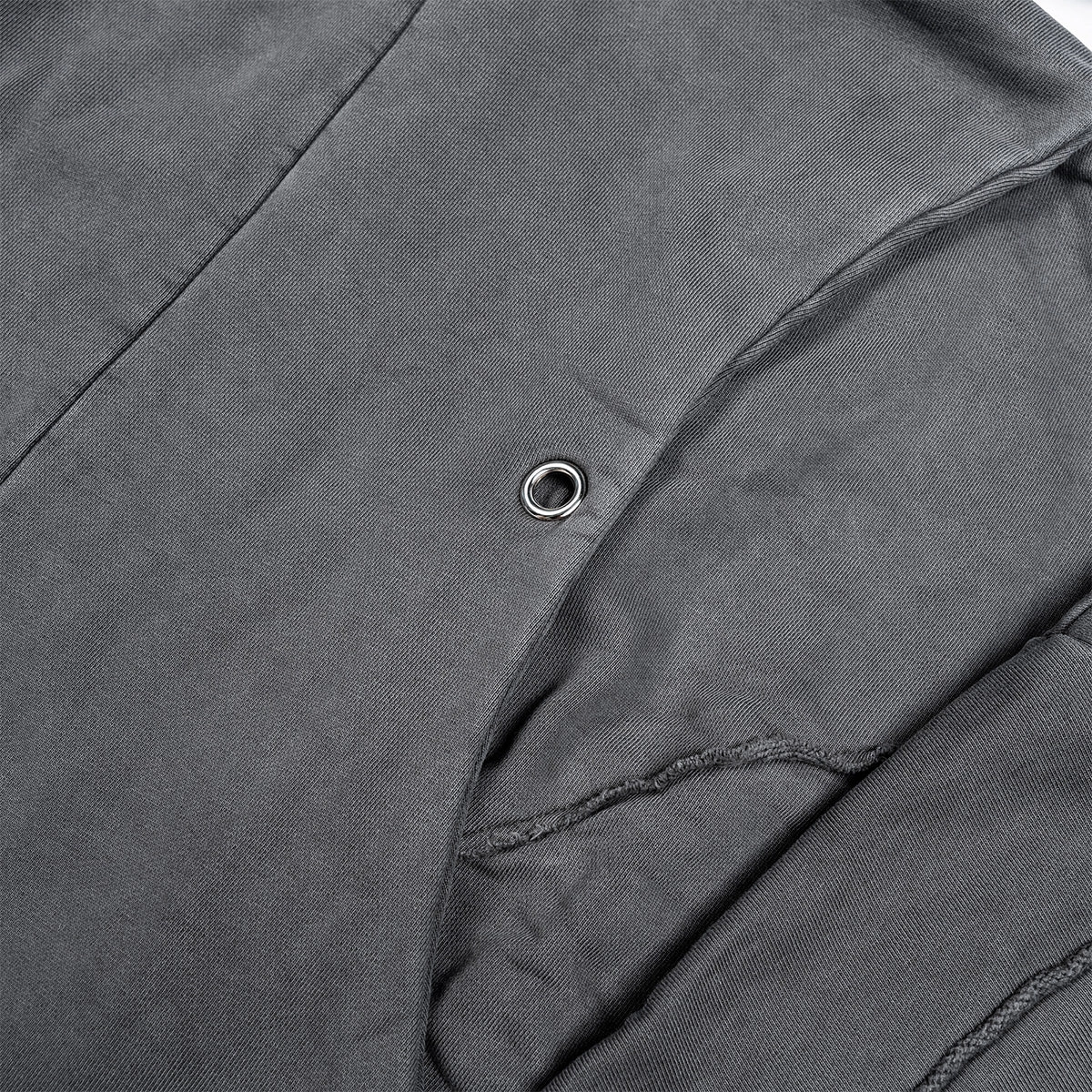 Wavy Washed Oversized Zip-Up Hoodie 'Grey'