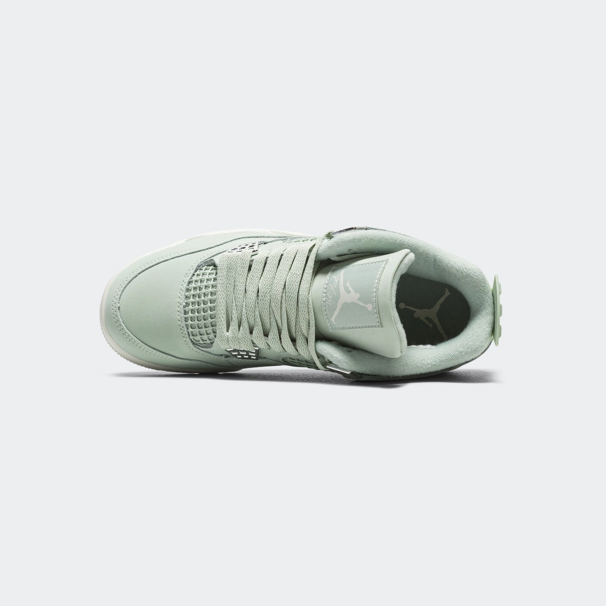 Womens Air Jordan 4 Retro - Seafoam/Sail-Metallic Silver